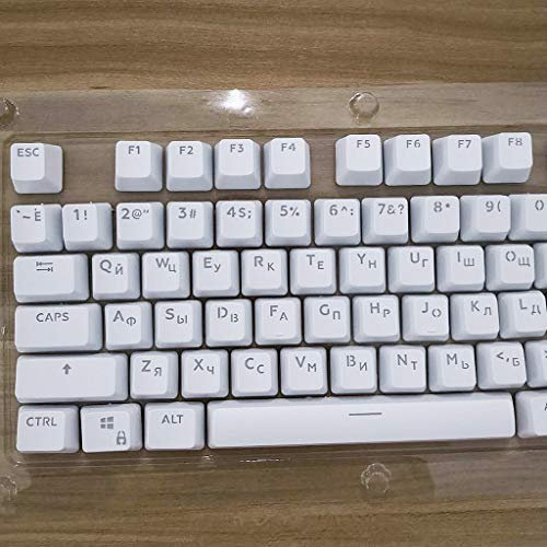 Meipai 104 Tastenkappen, russische Transluzente Hintergrundbeleuchtung, kompatibel mit Cherry MX Tastaturschalter