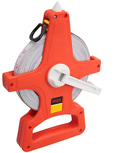Samfoxy 50m Maßband- Maßband Open Reel Tape Measure Handbandmaß Edelstahl-Maßband