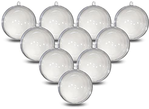 Lot de 10 Boules en Acrylique Transparent avec œillet de Suspension - Diamètre : 6 cm - 2 pièces - en plexiglas - en Plastique Transparent