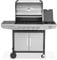 JUSTUS Gasgrill Ares Pro, 5 Hauptbrenner, 1 Seitenbrenner – Grill mit Piezozündung, Unterschrank, Seitentischen, Guss-Grillrost, 133 x 57 x 112 cm, Schwarz/Edelstahl