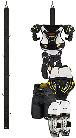 Cosmos Tragbarer Hockey-Ausrüstungsbügel für Eishockey-Ausrüstung, mit sechs Haken, Hockey-Geschenke für Zuhause, Outdoor, Eishockey, Schlittschuhlaufen, Fußball, Lacrosse, Camping, Angeln, 1 Stück