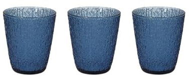 Tognana, Davor confezione 3 bicchieri 280 cc, vetro, blu