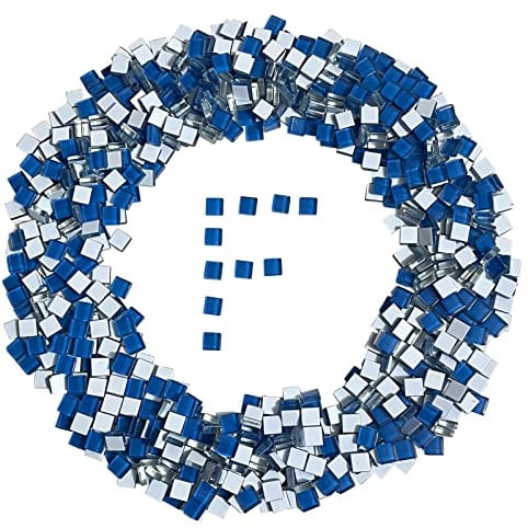 Carreaux de mosaïque bleu mer – 0,5 kg de 0,5 cm de diamètre – Couleurs assorties – Carreaux de mosaïque en verre teinté – Fournitures en vrac pour loisirs créatifs, assiettes, cadres photo, vases
