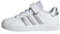 adidas Grand Court Elastic Lace and Top Strap Shoes Tennisschuhe, White/Matte Silver/Matte Silver, 29 EU
