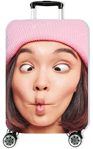 Personalisierte Hochelastische Reise-Koffer Abdeckung mit deinem Foto Schutzabdeckung Kofferschutzhülle Kofferbezug Kofferhülle Klein 18-22 S Foto [083]