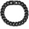 HSWYFCJY Kubanische Armband Herren Edelstahl Panzerarmband Herren Schwarz Hip Hop Armband für Männer Schmuck Breite 13mm,Länge 19cm