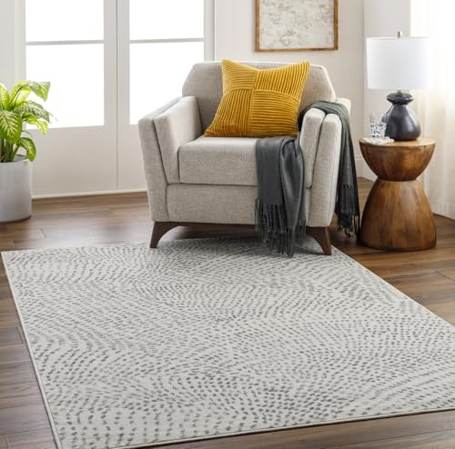 Livabliss Yonina Tisek Abstract Rug – 200x275 cm, Cream, Grey & Charcoal