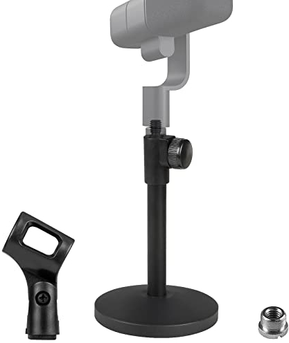 Geekria for Creators Teleskopischer Tischmikrofonständer Kompatibel mit Blue Yeti, Yeti X, Yeti Nano, Sona, Snowball iCE, Ember, Spark SL Verstellbarer Tischmikrofonhalter mit beschwerter Basis