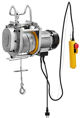 MSW Elektro-Seilzug 250 kg 1300 W 60 m Hubhöhe kabelgebundene Fernbedienung Flaschenzug Hebezug Kettenaufzug Seilhebezug Kettenzug Seilwinde