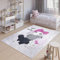 TAPISO Emma Teppich Waschbar bei 30 Grad Grau Mädchen Katze bedruckter Kinderteppich Antirutsch Kinderzimmer Jugendzimmer Modern ÖKO-TEX 140 x 200 cm