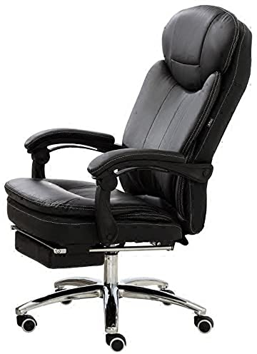 OZCULT Chefsessel Racing Stuhl Bürostuhl, Bequeme Kopfstütze Hauptchefstuhl, 180 ° großer Neigungswinkel, Doppelte Rückenlehne Stuhl anheben, Tragende 250kg, Schwarz