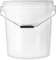 BenBow Cubo con Tapa, 5 Unidades, 30 litros, Color Blanco, Apto para Alimentos, Estable, hermético, a Prueba de Fugas, Inodoro, Recipiente de Almacenamiento de plástico con Mango de Metal, vacío