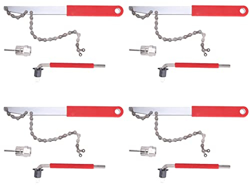 LLKOZN 4 outils de démontage de cassette de vélo avec fouet à chaîne et clé auxiliaire