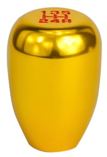 JNNJ Auto Schaltknauf Universal, Auto 5-Gang Schaltknauf, Schalthebel Mit 3 Adaptern, Aluminiumlegierung Schaltknauf-Adapter, Auto Styling Zubehör Racing Style(Gold)