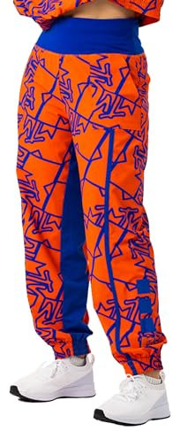 MTV Damen X Capelli Sport Live Active Workout Jogger Hose mit Taschen Sweatpants, Orange/Abendrot im Zickzackmuster (Sunset Chevron), Medium