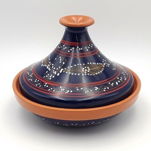 Tajine individuel évasé Tatoué Bleu Nuit - D 22 cm