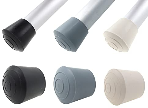 Lifeswonderful 16x Rubber Furniture Leg Tips Feet Ferrules Caps Stoppers - Sizes from ⅜ to 1⅛ inch - Ideal for Tables & Chairs (7/8 inch - 22mm, Gray)