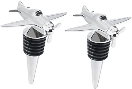ABOOFAN 2 Pièces De Vin Bouchon De Vin D'avion à Vin Personnalisés Insert De Bouchon De Vin De Bouteilles De Vin Mariage Métal Haut-de-forme Vide