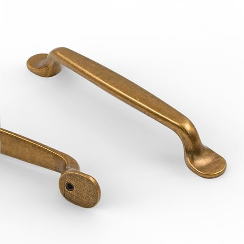9BUILD Lot de 10 Poignee de Meuble Cuisine Entraxe 128MM Rétro Bronze Poignée Meuble Cuisine Poignées pour Placards Poignet de Porte Cuisine Alliage de Zinc Poignet Meuble Cuisine EU0053