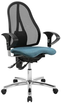 TOPSTAR Sitness 15 ergonomischer Bürostuhl mit bewegter Sitzfläche Schreibtischstuhl mit Armlehnen Petrol, ST19UDC6