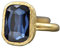 Ring mit Blauem Stein - Saphir Blau - 14k gold filled ring - Rechteckig - Zirkonia - Verstellbar - Hochzeit- Handmade - Geschenk für Sie