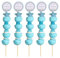 Onza Brocheta de chuches y golosinas de Comunión con pegatina personalizada. Recuerdo de Comunion con chuches. Etiqueta personalizada comunión con Nombre y Fecha. (Azul, 5 brochetas)