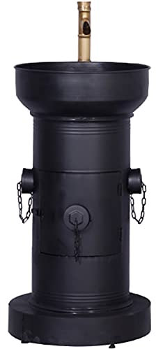 Meuble de lavabo de style industriel avec lavabo, placard de lavabo moderne avec robinet et drain, meuble de rangement sur pied pour salle de bain sous évier 18,5 x 16,9 x 34,2 pouces, noir, avec mi