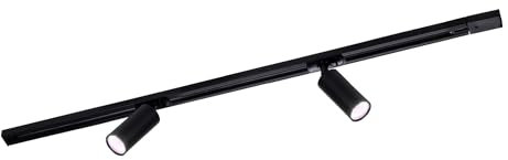 Ledvion - Smart LED Stromschienenbeleuchtung 1M + 2 Stromschienenstrahler (4.9W, RGB, Schwarz, Dimmbar), 1-phasige Stromschienenleuchte