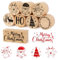 BOOMTOP 8Pcs Weihnachten Stempel Holz Rund Holzstempelset Merry Christmas Stempel Weihnachtsstempel Klein Motivstempel Kinder für Kartenbasteln Scrapbooking Geschenkpapier