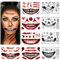 9 Feuilles Tatouage Halloween, temporaires tatouage cicatrice, Maquillage Faux Sang Zombie, Tatouage Waterproof pour Le Visage Et La Bouche en Forme de Crâne pour Halloween et Les Soirées Cosplay