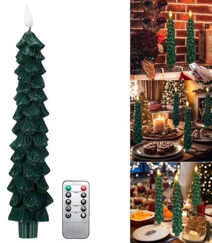 Weihnachtliche LED-Kerzenbaum, Weihnachten LED Kerzen Baum, Weihnachtsbaum Kerzen mit Fernbedienung und Timer, Flammenlose LED Kerze, Weihnachten Deko Flackernde Kerzen Geschenk für Weihnachten (1PC)