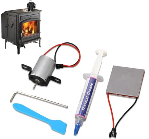 Kaminventilator-Zubehör, Motor-Stromerzeugungs-Blatt-Set, Universelles Kaminventilator-Ofen-Reparaturzubehör für Holz oder Holzscheite