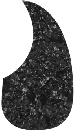 FLEOR Schlagbrett für Akustikgitarre, Comma-Form, selbstklebend, Zelluloidmaterial, schwarze Perle