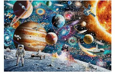 BNREOZA 1 Stück Planet Quest Jigsaw Puzzle, 1000 Teile, unregelmäßige Form, Puzzle für Erwachsene, Lernpuzzle, kreatives Puzzle für Erwachsene, Kachelspiel-Puzzle, Stressabbau-Puzzlespielzeug