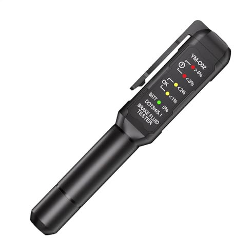 Bremsflüssigkeitsprüfer,Bremsflüssigkeit Tester Auto, Bremsflüssigkeitstester, Bremsflüssigkeitsprüfer Mit 5 LED Anzeige, Prüfgerät, Brake Fluid Tester, Ölerkennung, Tragbarem Beflockungsbeutel Und De