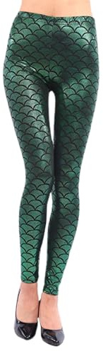Bunte Leggings Damen MeerjungfrauLeggings Push Up Legging Meerjungfrauhose Meer-Jungfrau Fischschuppen Bedruckte Sport Leggings High Waist Leggins Slim Fit Booty Hose Skinny Pants MeerjungfrauKostüm