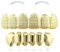 SSyang 18K Hip Hop Teeth Grills für den Mund, Zahnspange Dekoration, 2 Silikonformleisten, Hip Hop Teeth Grills für Mouth,für Musikfestivalpartys,Hip-Hop-Rapper,Dekorationen(Gold,Quadratischer Stil)