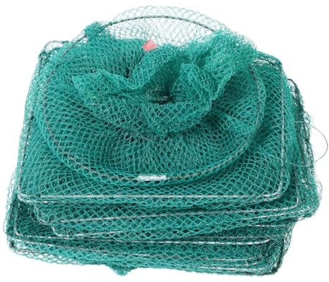 DECOMELODY Shrimp Fish Net Plant Pot Trellis Pan Fishing Net Peony Support Cage Plant Cages Camping Outdoor Folding Bucket Garden Tomato Cages Large Collapsible Bucket Bait Green Nylon
