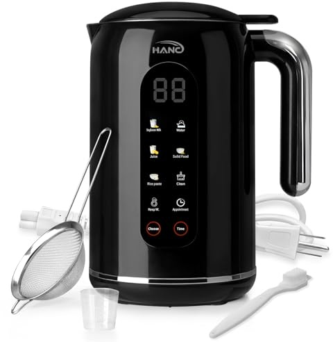 HANC 40oz Nut Milk Maker Machine Automatic Silent 8 in 1 Homemade Soy Milk Machine Oatmeal Puree Almond Milk with Start Delay/Keep Warm