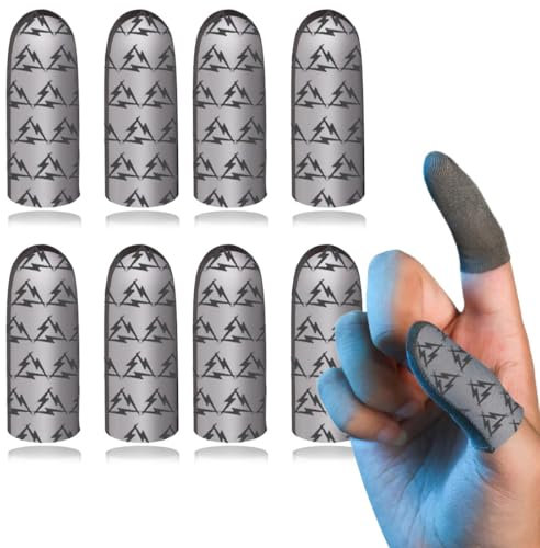 COYUN Lot de 8 Mobile Game Finger Sleeves, Gants de Jeu Haute Sensibilité pour Le Pouce et Les Doigts, Finger Sleeve, Anti-Transpiration Respirant, pour Tous Les Jeux et Appareils Mobiles