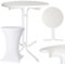 Onbest Stehtisch klappbar – mit festlicher Husse – 110cm hoch – Ø80 cm Tischplatte – rund– für In- & Outdoor –Bistrotisch – Biertisch – Gartentisch - Gartentisch Klapptisch (Weiß)
