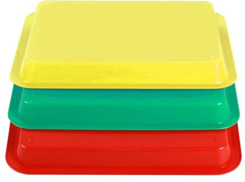 Lumivra 3 Pcs Play Tray Set – Versatile Plastic Trays for Sensory Play, Arts & Crafts, and Learning Activities – Durable, Stackable, and Easy to Clean for Kids & Classroom Use