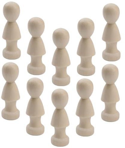 DRESSOOS 10stücke Holz-steckpuppen Unbemalt Diy Steckfiguren Aus Holz Unvollendete Blanko-holz-steckpuppen Zum Bemalen Und Dekorieren