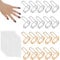 20pcs Wudu Nail Rings, Adjustable Metal Finger Nail Rings for Women with 120pcs Adhesive Tabs Reusable Detachable Fingernail Jewellery Accessory for Wearing Manicure Decoration (Gold & Silver)
