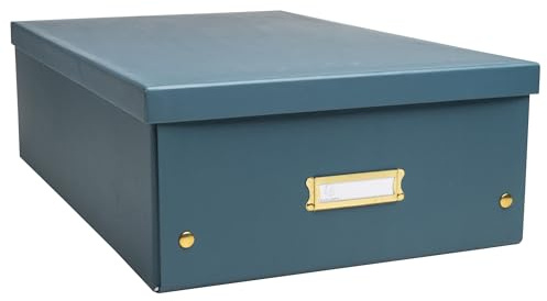 Exacompta - Ref. 62453E – Karton mit 5 Aufbewahrungsboxen Neo Déco – flach verpackt – einfacher Aufbau durch Druckknöpfe – Format A3 – Maße 33 x 50 x 18 cm – Entenblau