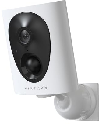 VIRTAVO 2K Security Camera Outdoor Wireless, Starlight Colour Night Vision | Wire-Free Rechargeable Battery, PIR Motion Detection, Two-Way Talk, Siren, No Monthly Fee