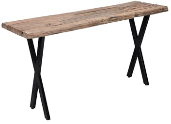 WOLF MÖBEL WOOD YOU LIKE Sleeper Konsolentisch, Schminktisch 142x74x42 cm, recyceltes Massivholz, Eisen schwarz