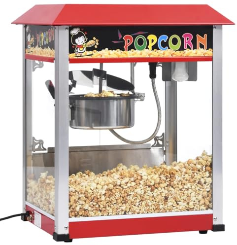 Machine à Pop-Corn Professionnelle, Appareil à Pop-Corn Machine à Popcorn Rouge avec pot de cuisson en téflon 1400 W