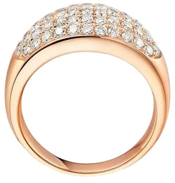 Beydodo Rotgold Ringe Frauen 750 18K Echtgold, Verlobungsring Luxus mit 0.84ct Diamant Trauringe Hochzeit Ringe Damen Größe 60 (19.1)