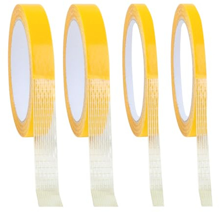 LeLiangLiang 4 Rotoli di Nastro Biadesivo per Tessuti | 1,3 cm/0,8 cm x 10 m Nastro Adesivo per Tessuti, Nastri extra forte per orlo pantaloni e tende, non richiede cucito